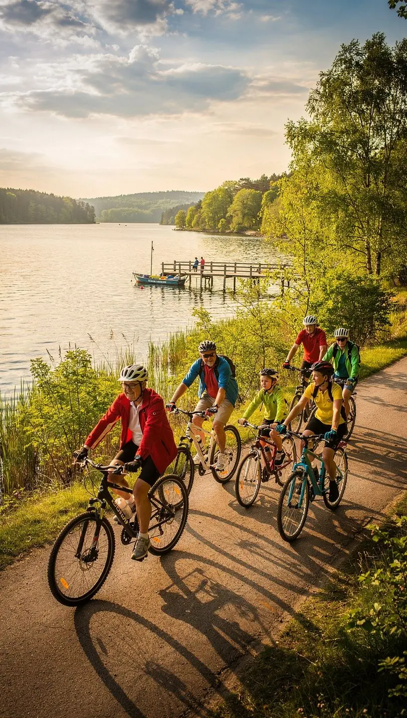 Rodzina uczestnicząca w warsztatach artystycznych na świeżym powietrzu.